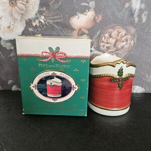 Vintage FITZ AND FLOYD Old Tyme Holiday Ceramic Candle Holder - 1989 - With Box